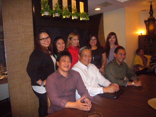  Manila Water Corporate Communications staff, from left: Ma. Kristela Pineda, new media manager; Leah Flor, media relations and planning manager; Dittie Galang, head, media planning and technical development; Faye Alexis Marcelino, media planning and relations manager, with, from left: Jeric Sevilla, Virgilio Rivera, and Ferdinand Dela Cruz.